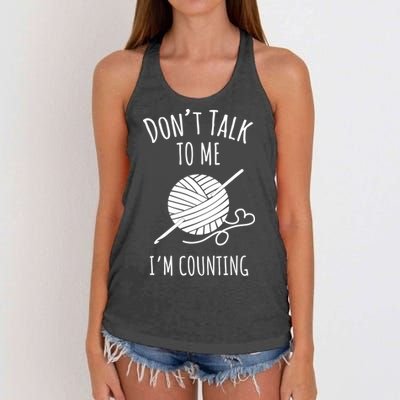 Don't Talk Counting Crochet TShirt Crocheting Gift TShirt Women's Knotted Racerback Tank