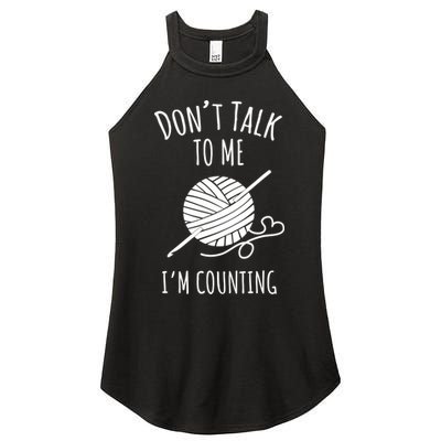 Don't Talk Counting Crochet TShirt Crocheting Gift TShirt Women's Perfect Tri Rocker Tank