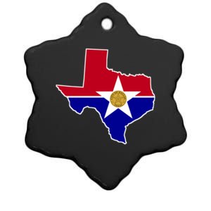 Dallas Texas City Flag Gift Ceramic Star Ornament