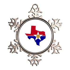 Dallas Texas City Flag Gift Metallic Star Ornament