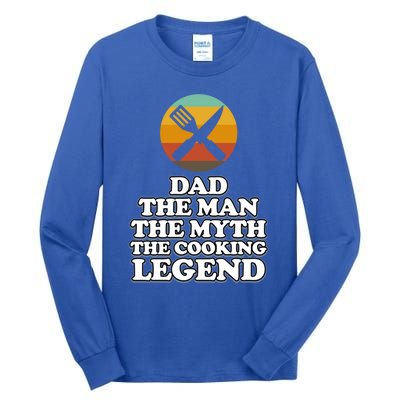 Dad The Cooking Legend Cook Chef Kitchen Food Maker Graphic Meaningful Gift Tall Long Sleeve T-Shirt