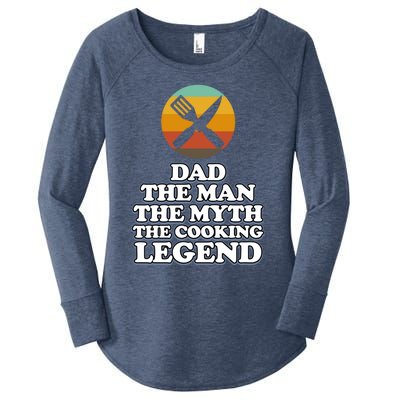 Dad The Cooking Legend Cook Chef Kitchen Food Maker Graphic Meaningful Gift Women's Perfect Tri Tunic Long Sleeve Shirt