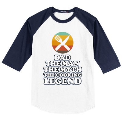 Dad The Cooking Legend Cook Chef Kitchen Food Maker Graphic Meaningful Gift Baseball Sleeve Shirt