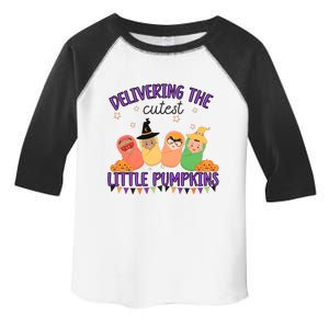 Delivering The Cutest Little Pumpkins Labor And Delivery Nurse Halloween Toddler Fine Jersey T-Shirt