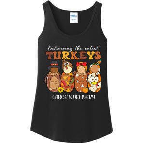 Delivering The Cutest Turkeys Labor & Delivery Thanksgiving Ladies Essential Tank