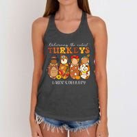 Delivering The Cutest Turkeys Labor & Delivery Thanksgiving Women's Knotted Racerback Tank