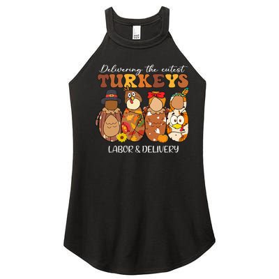 Delivering The Cutest Turkeys Labor & Delivery Thanksgiving Women's Perfect Tri Rocker Tank