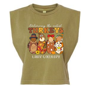 Delivering The Cutest Turkeys Labor & Delivery Thanksgiving Garment-Dyed Women's Muscle Tee