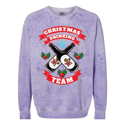 Drinking Team Chirstmas Colorblast Crewneck Sweatshirt