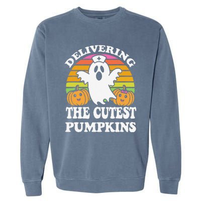 Delivering The Cutest Pumpkins Labor And Delivery Halloween Garment-Dyed Sweatshirt