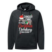 Dominick The Christmas Donkey Italian Christmas Donkey Performance Fleece Hoodie