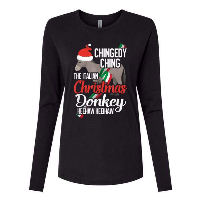 Dominick The Christmas Donkey Italian Christmas Donkey Womens Cotton Relaxed Long Sleeve T-Shirt