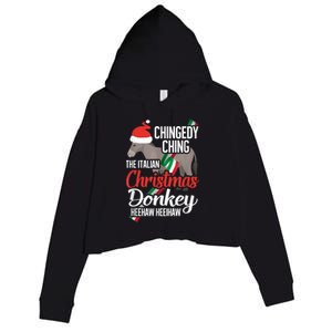 Dominick The Christmas Donkey Italian Christmas Donkey Crop Fleece Hoodie