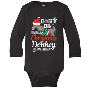 Dominick The Christmas Donkey Italian Christmas Donkey Baby Long Sleeve Bodysuit