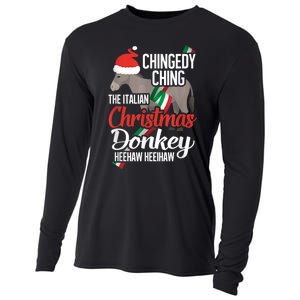 Dominick The Christmas Donkey Italian Christmas Donkey Cooling Performance Long Sleeve Crew