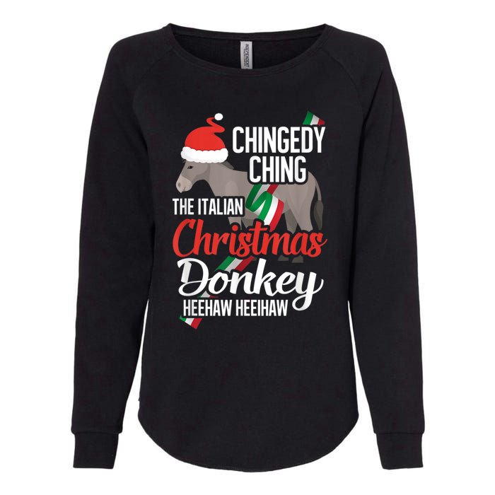 Dominick The Christmas Donkey Italian Christmas Donkey Womens California Wash Sweatshirt