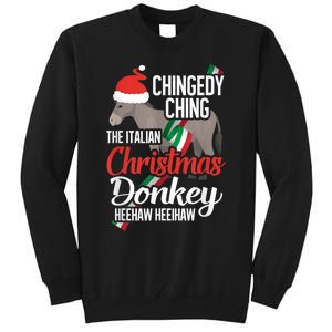 Dominick The Christmas Donkey Italian Christmas Donkey Tall Sweatshirt