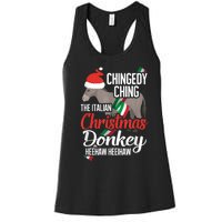 Dominick The Christmas Donkey Italian Christmas Donkey Women's Racerback Tank