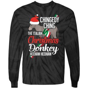 Dominick The Christmas Donkey Italian Christmas Donkey Tie-Dye Long Sleeve Shirt