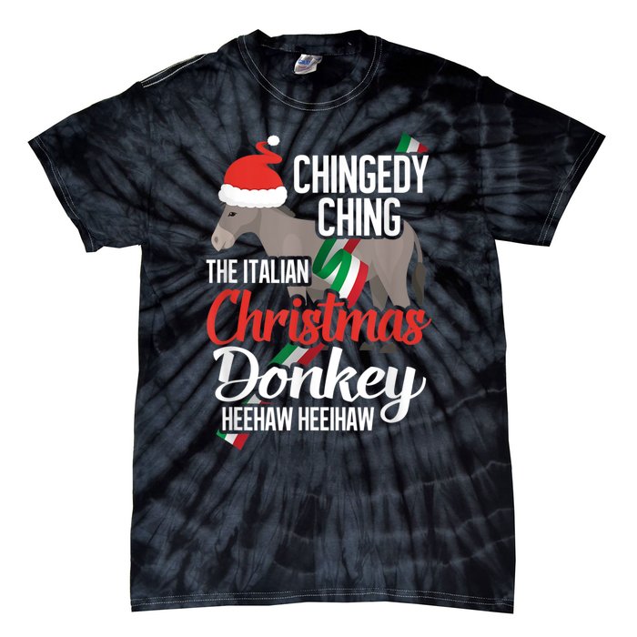 Dominick The Christmas Donkey Italian Christmas Donkey Tie-Dye T-Shirt