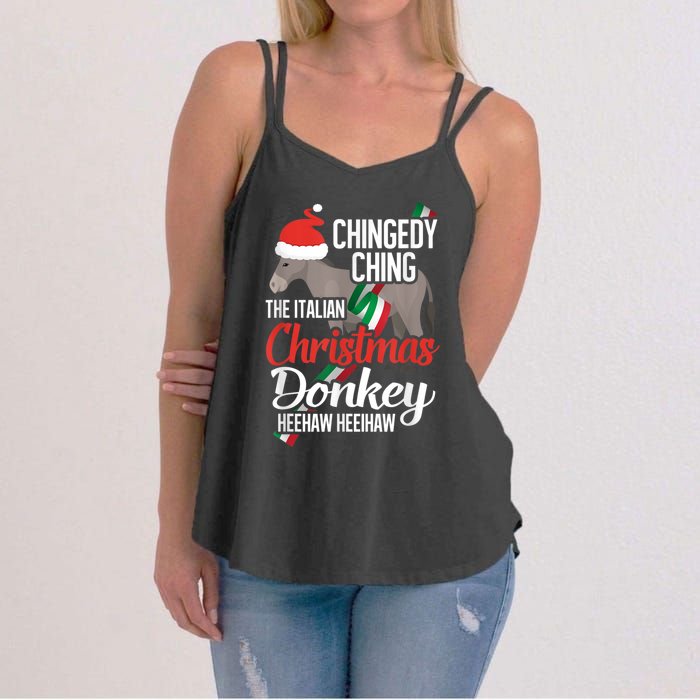 Dominick The Christmas Donkey Italian Christmas Donkey Women's Strappy Tank