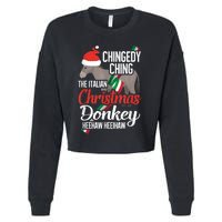 Dominick The Christmas Donkey Italian Christmas Donkey Cropped Pullover Crew