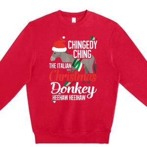 Dominick The Christmas Donkey Italian Christmas Donkey Premium Crewneck Sweatshirt