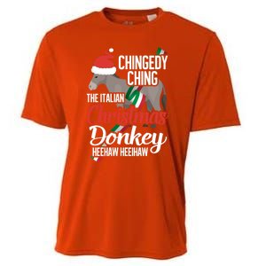 Dominick The Christmas Donkey Italian Christmas Donkey Cool Gift Cooling Performance Crew T-Shirt