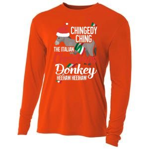 Dominick The Christmas Donkey Italian Christmas Donkey Cool Gift Cooling Performance Long Sleeve Crew