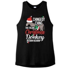 Dominick The Christmas Donkey Italian Christmas Donkey Cool Gift Ladies PosiCharge Tri-Blend Wicking Tank