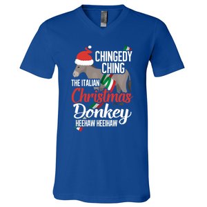 Dominick The Christmas Donkey Italian Christmas Donkey Cool Gift V-Neck T-Shirt