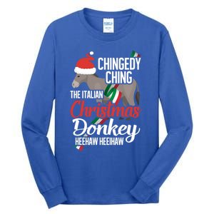 Dominick The Christmas Donkey Italian Christmas Donkey Cool Gift Tall Long Sleeve T-Shirt