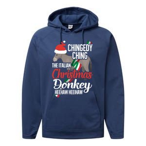 Dominick The Christmas Donkey Italian Christmas Donkey Cool Gift Performance Fleece Hoodie