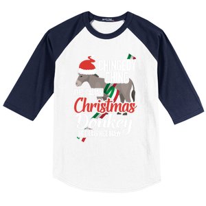 Dominick The Christmas Donkey Italian Christmas Donkey Cool Gift Baseball Sleeve Shirt