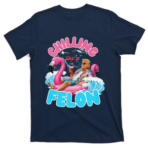 Donald Trump Chillin Like A Felon Summer Retro Pool Float T-Shirt