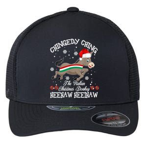 Dominick The Christmas Donkey Italian Donkey Christmas Gift Flexfit Unipanel Trucker Cap