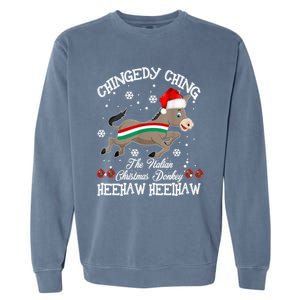 Dominick The Christmas Donkey Italian Donkey Christmas Gift Garment-Dyed Sweatshirt