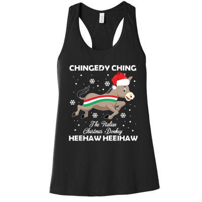 Dominick The Christmas Donkey Italian Donkey Women's Racerback Tank