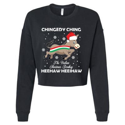 Dominick The Christmas Donkey Italian Donkey Cropped Pullover Crew