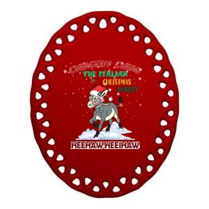 Dominick The Christmas Donkey Italian Donkey Christmas Cool Gift Ceramic Oval Ornament