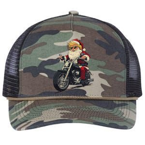 Donald Trump Christmas Biker Motorbike Funny Santa Retro Rope Trucker Hat Cap