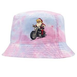 Donald Trump Christmas Biker Motorbike Funny Santa Tie-Dyed Bucket Hat