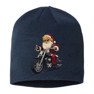 Donald Trump Christmas Biker Motorbike Funny Santa Sustainable Beanie