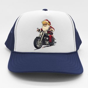 Donald Trump Christmas Biker Motorbike Funny Santa Trucker Hat