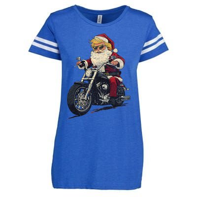 Donald Trump Christmas Biker Motorbike Funny Santa Enza Ladies Jersey Football T-Shirt