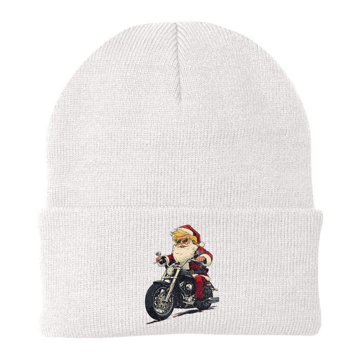 Donald Trump Christmas Biker Motorbike Funny Santa Knit Cap Winter Beanie