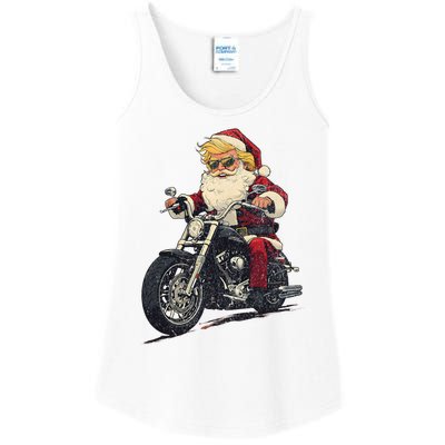 Donald Trump Christmas Biker Motorbike Funny Santa Ladies Essential Tank