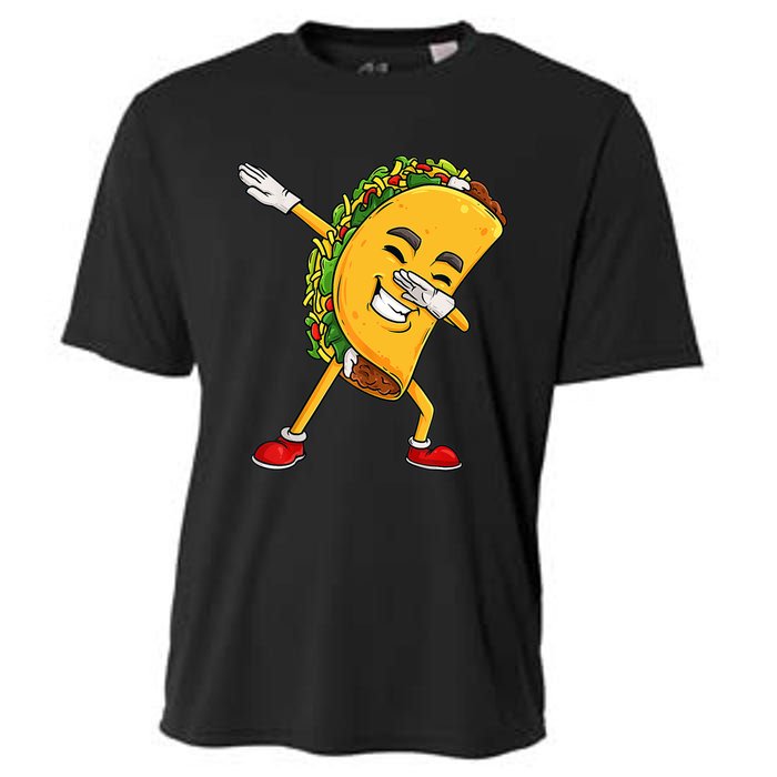 Dabbing Taco Cinco De Mayo Funny Boy Mexican Food Dab Cooling Performance Crew T-Shirt