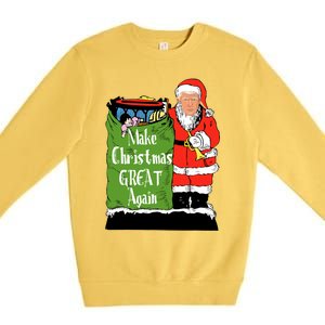 Donald Trump Christmas Great Again Xmas Holiday Premium Crewneck Sweatshirt