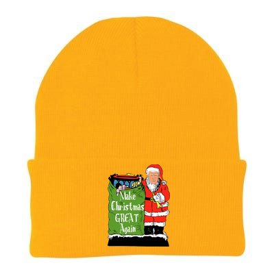 Donald Trump Christmas Great Again Xmas Holiday Knit Cap Winter Beanie